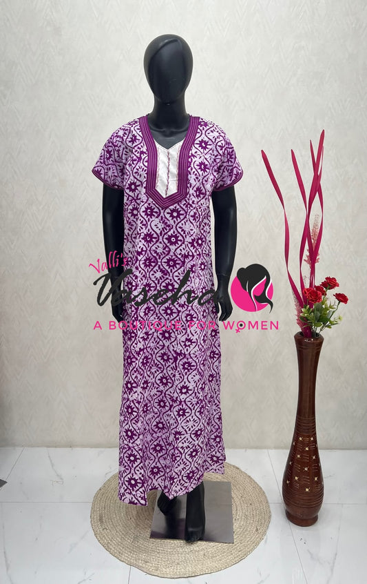 Free Size - Nighties - Batick Prints - VVJN001