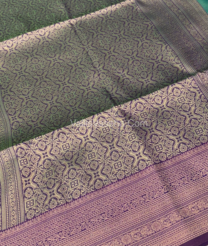 Semi Soft Silk - Sea Green With Purple Shade -VVSSS032 - 6