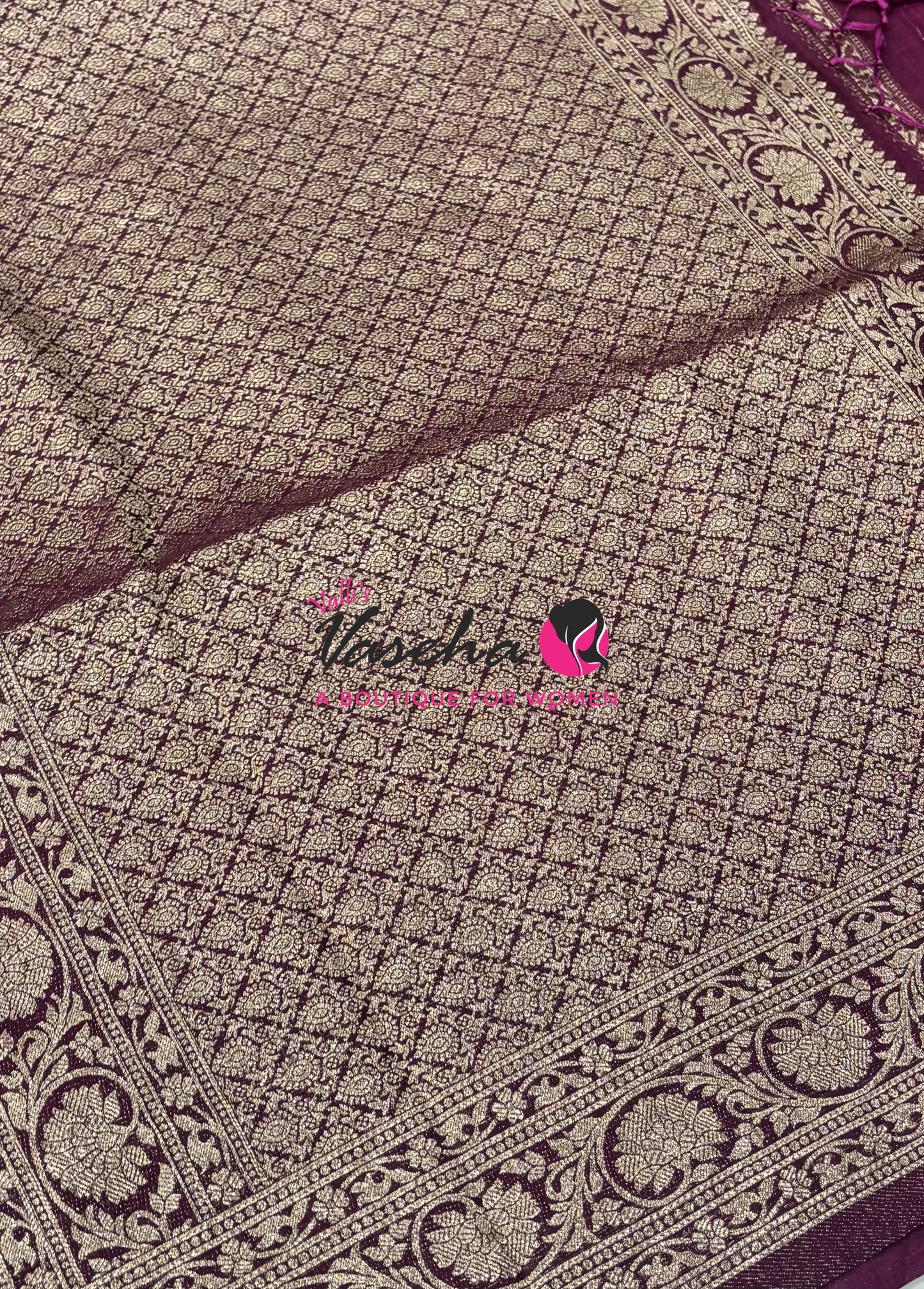 Banarasi - Heritage Silk - Semi Kathan Silk - Wine Brown - VVBHS001