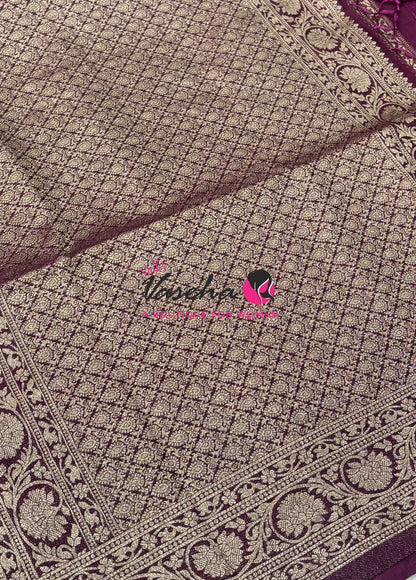 Banarasi - Heritage Silk - Semi Kathan Silk - Wine Brown - VVBHS001