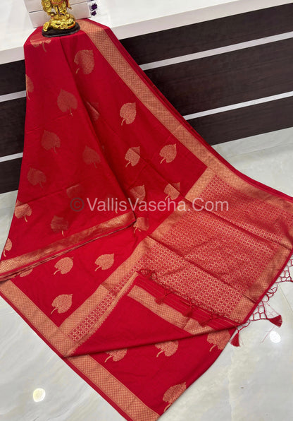 Banarasi - Heritage Silk - Semi Kathan Silk - Red Shade - VVBHS007
