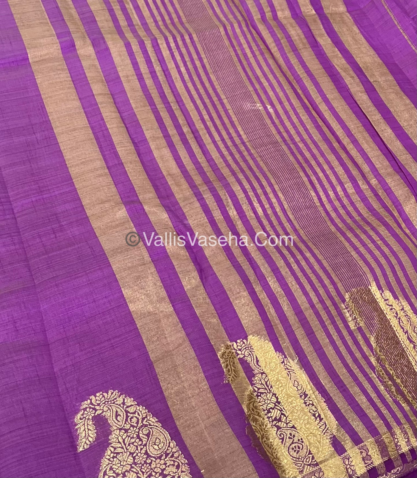 Semi Tussar Silk - Small Mango - Lavender Lilac Shade - VVSTS002