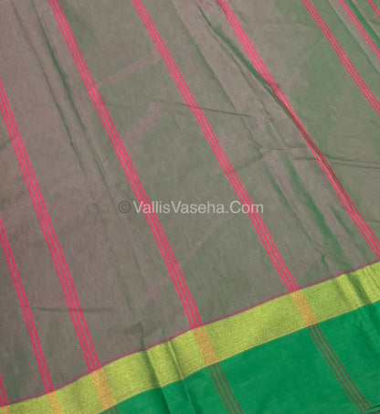 Semi Silk Saree - Plus Design Style - Contrast Pallu & Blouse or Running Pallu & Blouse - VVSS004