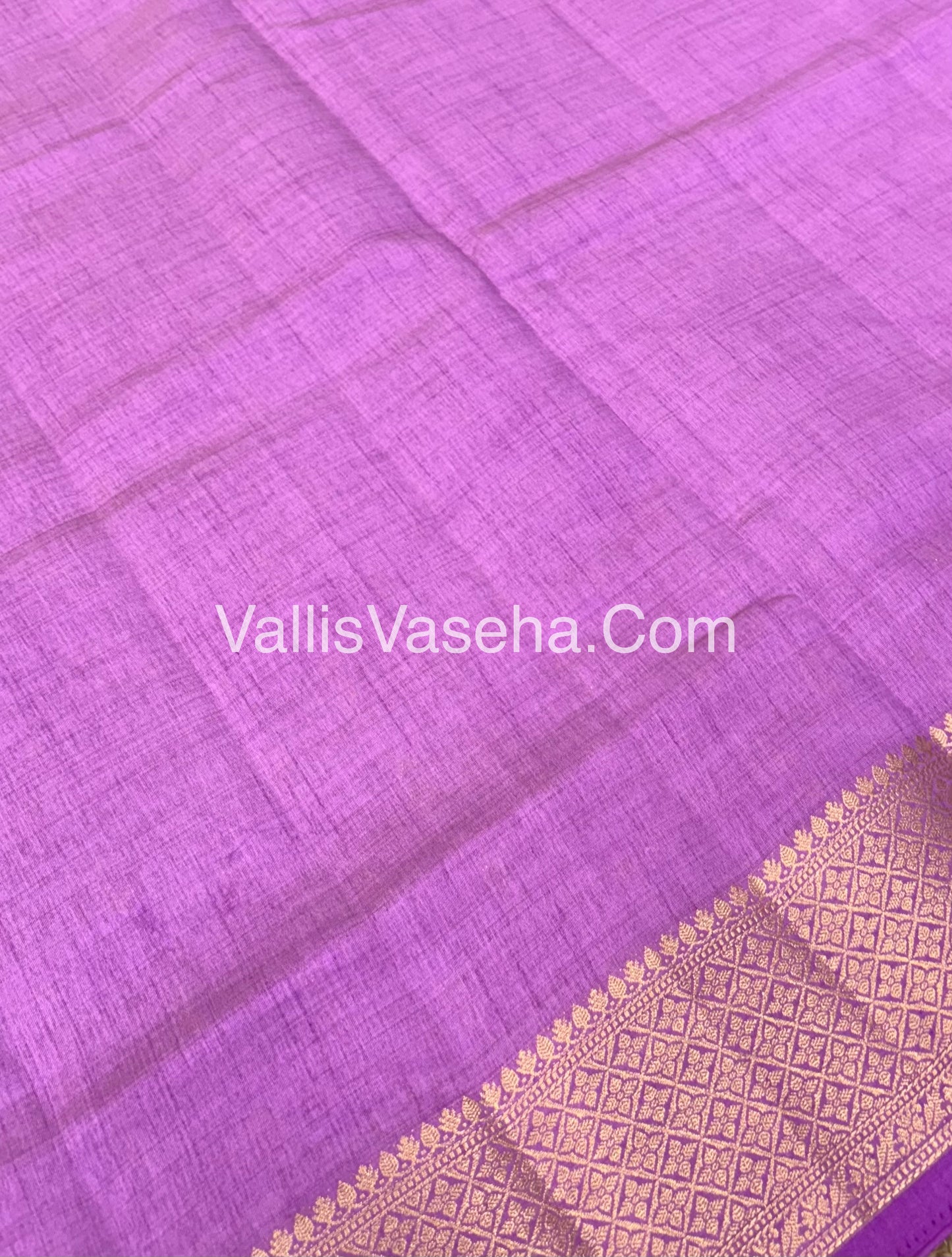 Semi Tussar Silk - Grand Pallu  - Lilac / Light Lavendar Shade - VVSTS022