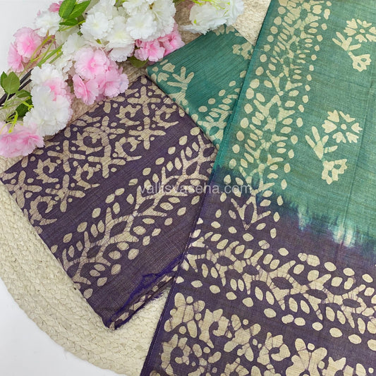 Unstitched Salwar Material- Baswada Batick Printed Silk - VVUSM005