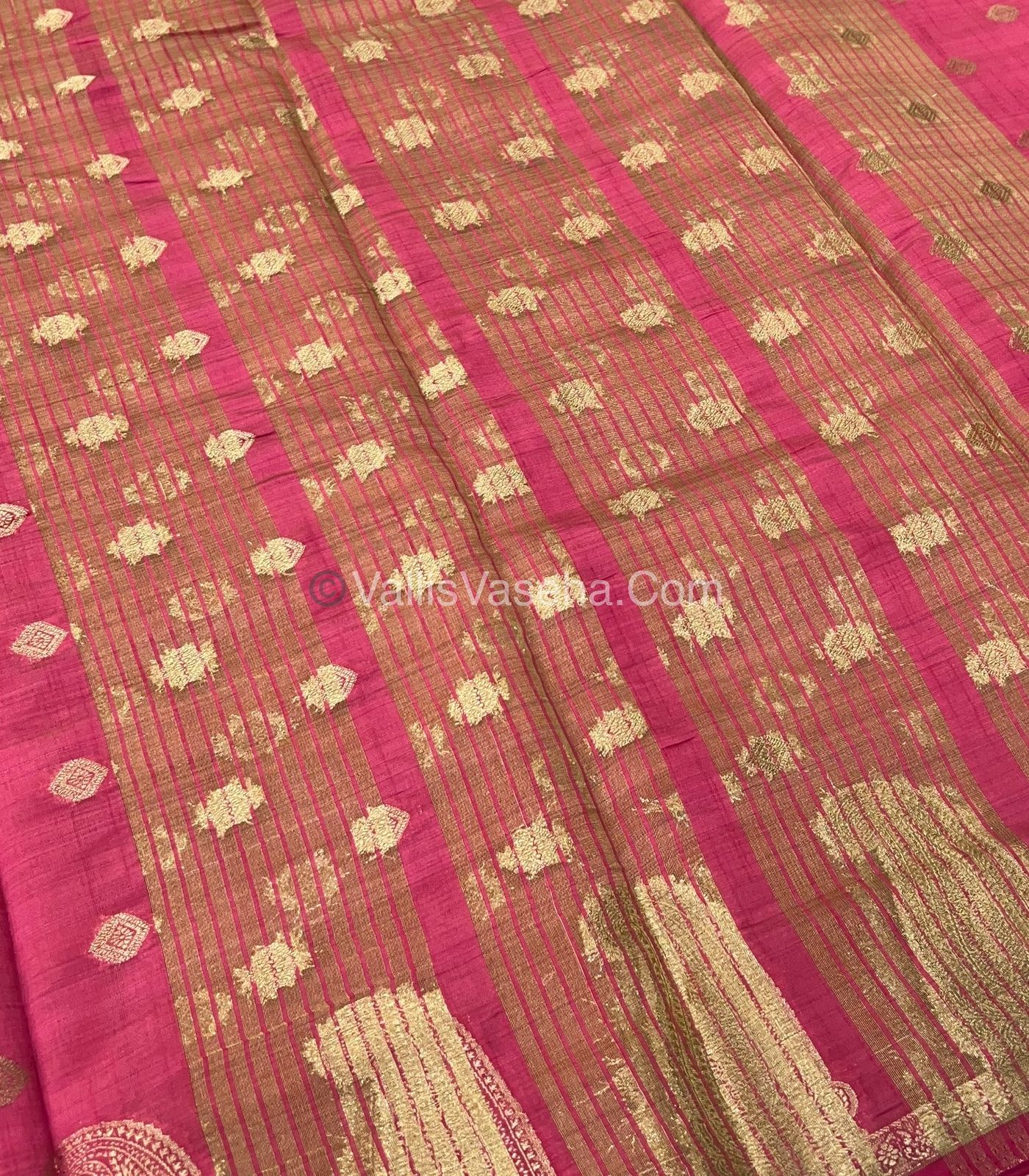 Semi Tussar Silk Saree - Pink shade - VVSTS010
