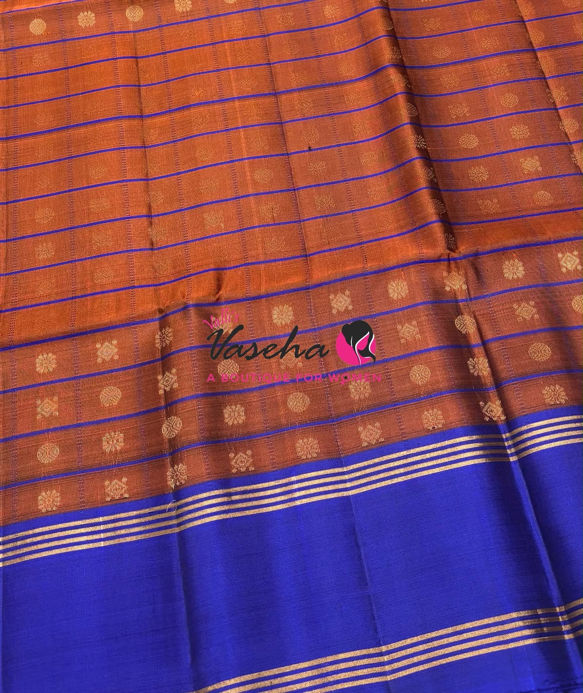 Pure Soft Silk Saree - Brown & Blue Shade - VVPSS116