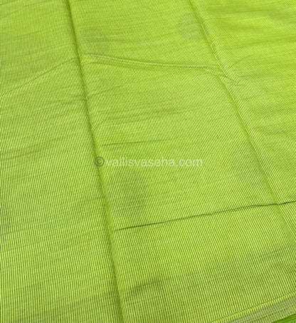 Semi Tussar Silk Saree - Lemon Green shade - VVSTS009