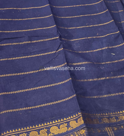 Sungudi Cotton Saree | Velthari Design - Pink with Navy Blue Shade - VVSCV001