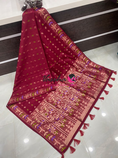 Banarasi - Heritage Meenakari Silk -   Maroon Shade - VVBHS016