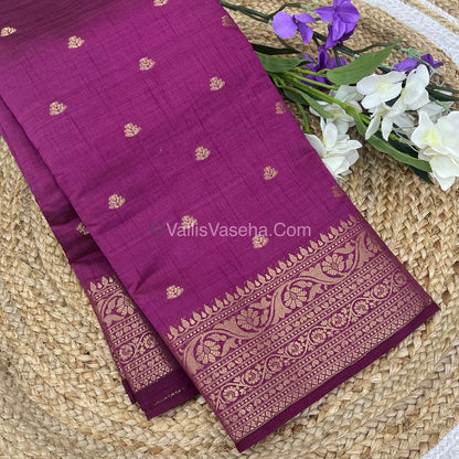 Semi Tussar Silk Saree - Purplish wine Shade - VVSTS008