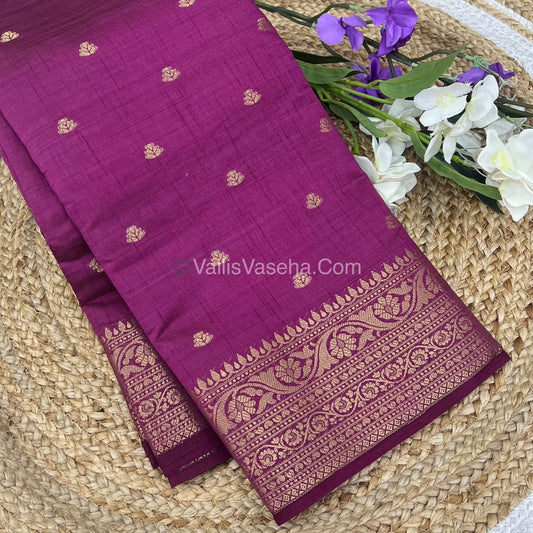 Semi Tussar Silk Saree - Purplish wine Shade - VVSTS008