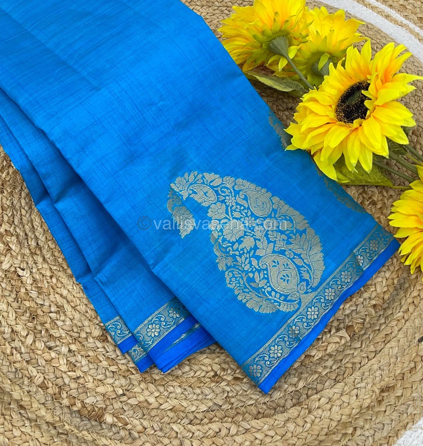 Semi Tussar Silk - Blue Shade - VVSTS002