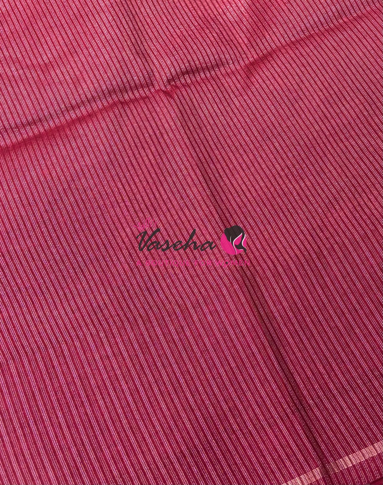 Semi Tussar Silk Saree | Pink Shade |VVSTS049