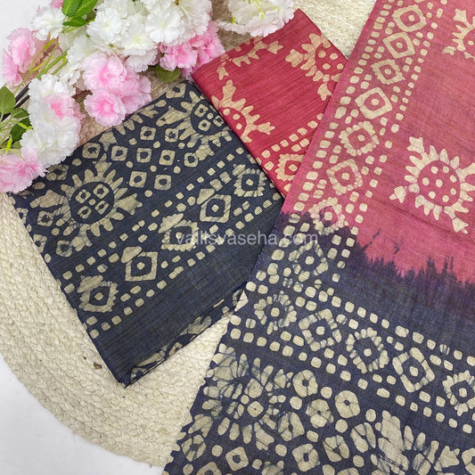 Unstitched Salwar Material- Baswada Batick Printed Silk - VVUSM005
