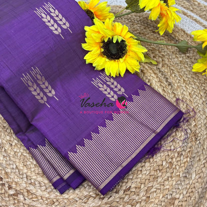 Semi Tussar Silk Saree | Purple  Shade |VVSTS051