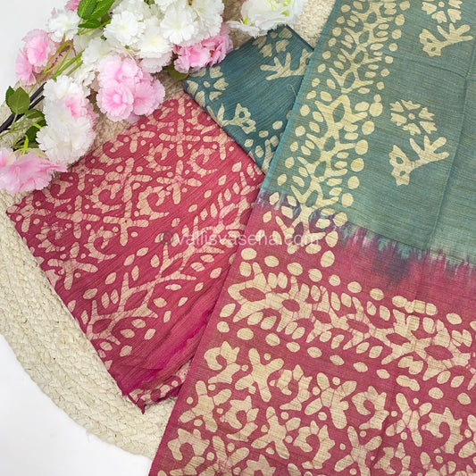 Unstitched Salwar Material- Baswada Batick Printed Silk - VVUSM005