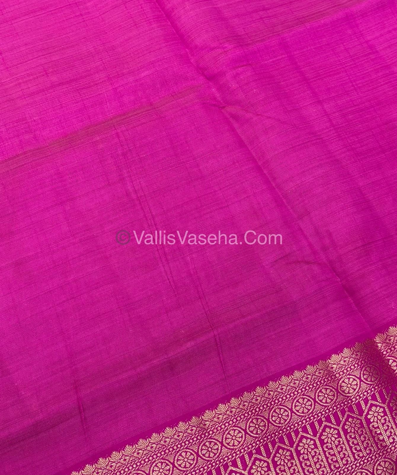Semi Tussar Silk - Grand Pallu  - Pink Shade - VVSTS031