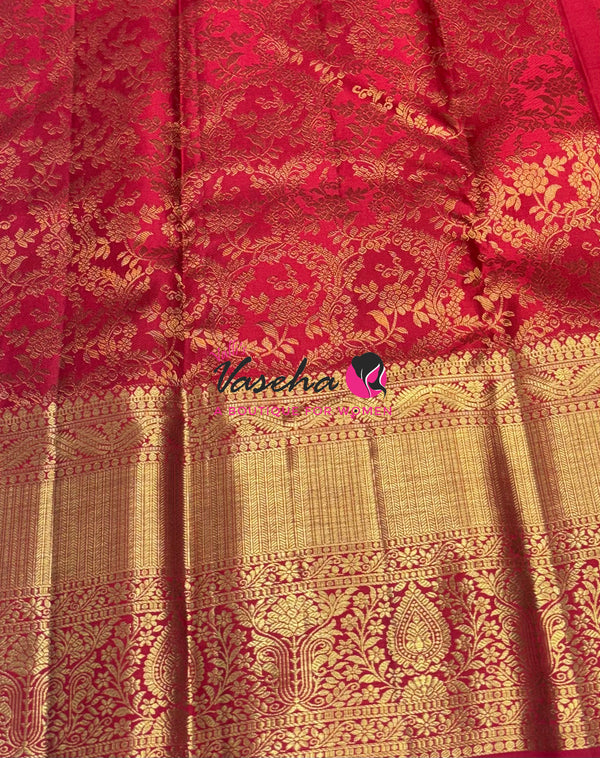 Pure Bridal Kanchipuram Silk Saree - Red Shade - VVPS092