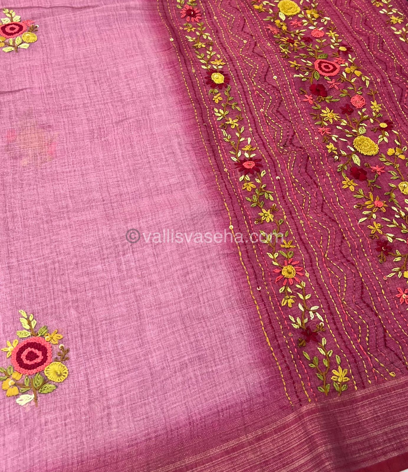 French Knot - Tissue Saree - Pink Shade - VVLFN002