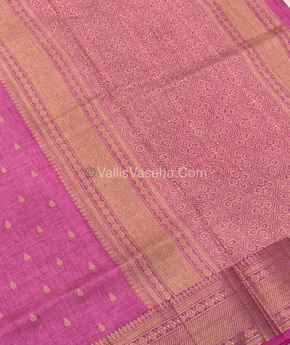 Semi Tussar Silk - Grand Pallu Pink Shade - VVSTS023