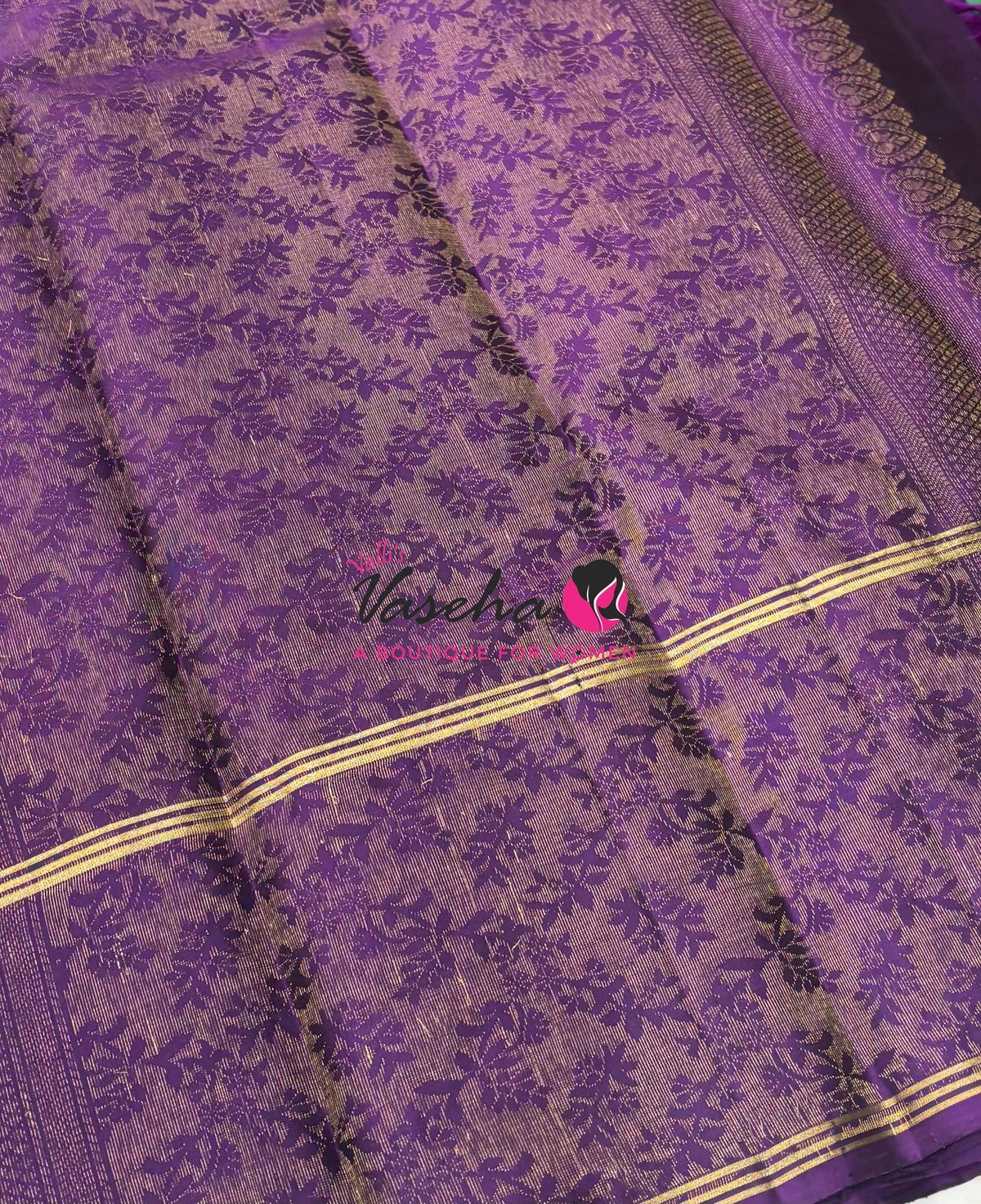 Half Mix - Pure Soft Silk Saree - Long Retta Petta Border with Butta - VVPSS105