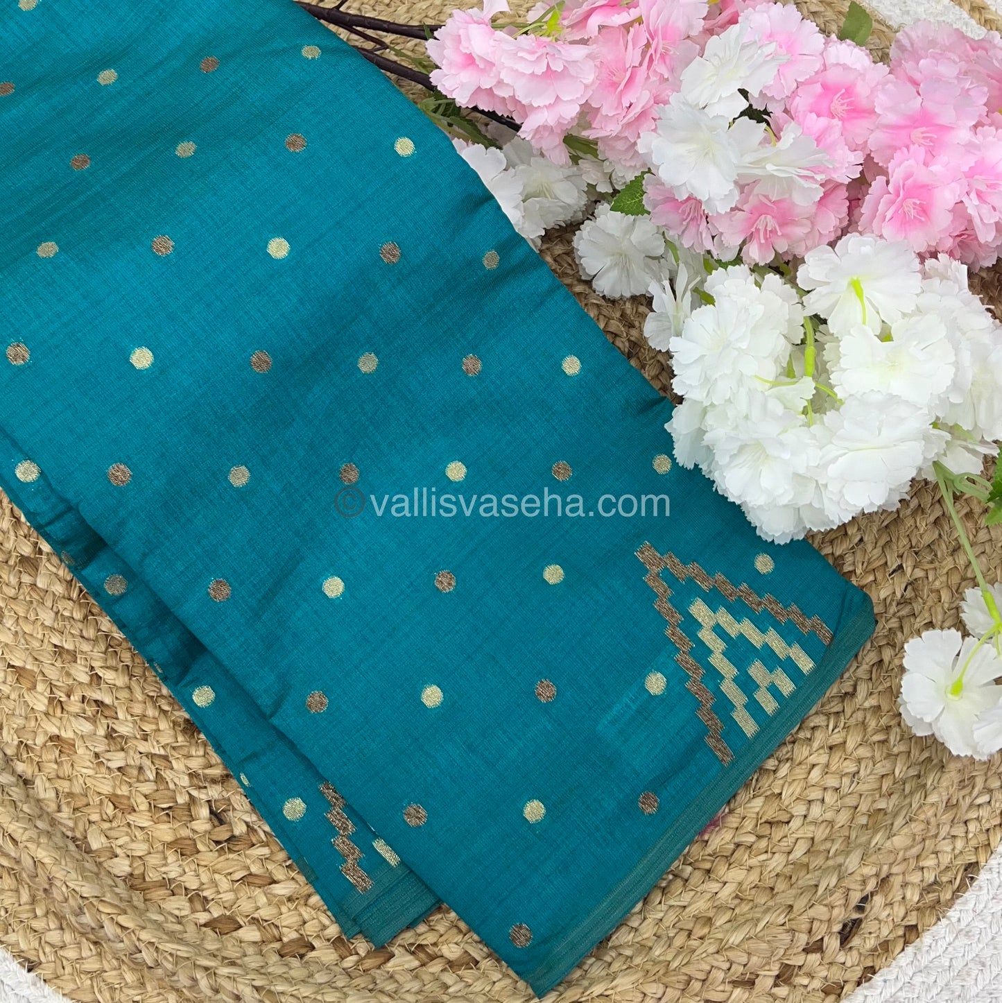 Cherry Tussar - Semi Tussar Silk - Ramar Blue Shade - VVSTS009