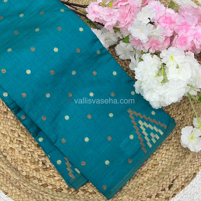 Cherry Tussar - Semi Tussar Silk - Ramar Blue Shade - VVSTS009