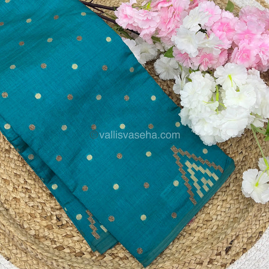 Cherry Tussar - Semi Tussar Silk - Ramar Blue Shade - VVSTS009