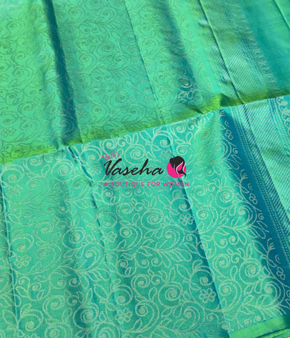 Pure Soft Silk Saree - Dual Tone Green Shade - VVPSS061