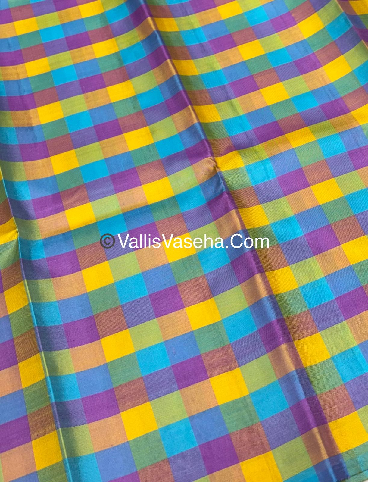 Pure Kanchipuram Silk Saree | Pazhum Pazhamum Checks | VVPS017