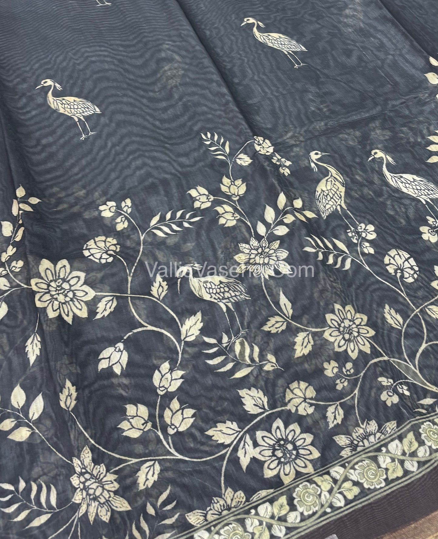Semi Chanderi Saree - Blue Shade - VVSCS007