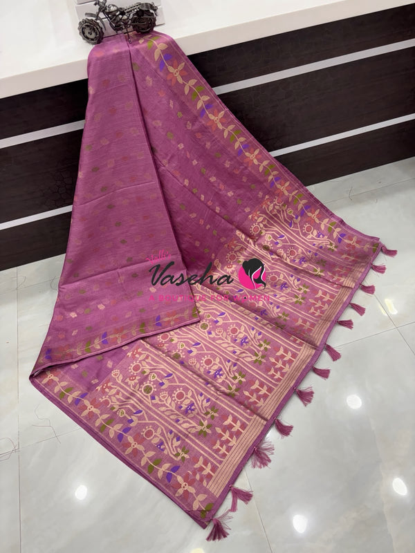 Banarasi - Heritage Meenakari Silk -   Light Onion Pink Shade - VVBHS016