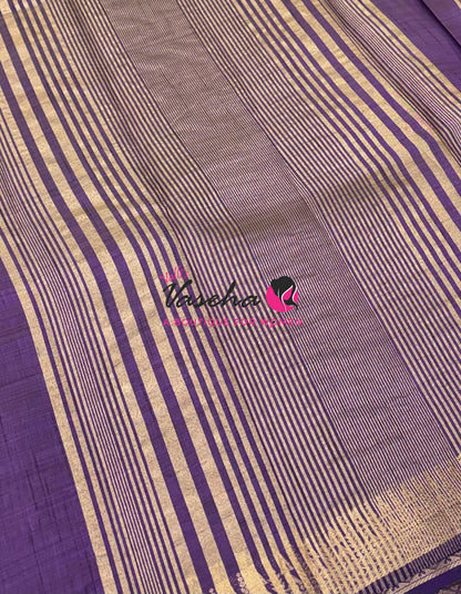 Semi Tussar Silk Saree | Purple Shade |VVSTS072