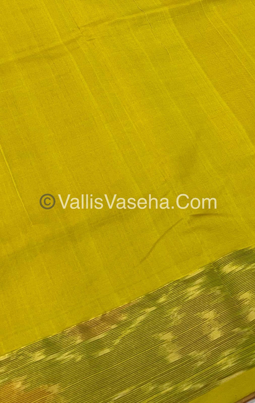 Semi Silk Cotton Saree - Pink&  Yellow - VVSSC001