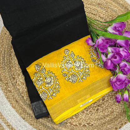 Linen Mixed Cotton Saree |VVLMP001
