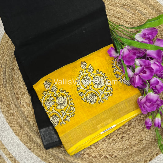 Linen Mixed Cotton Saree |VVLMP001