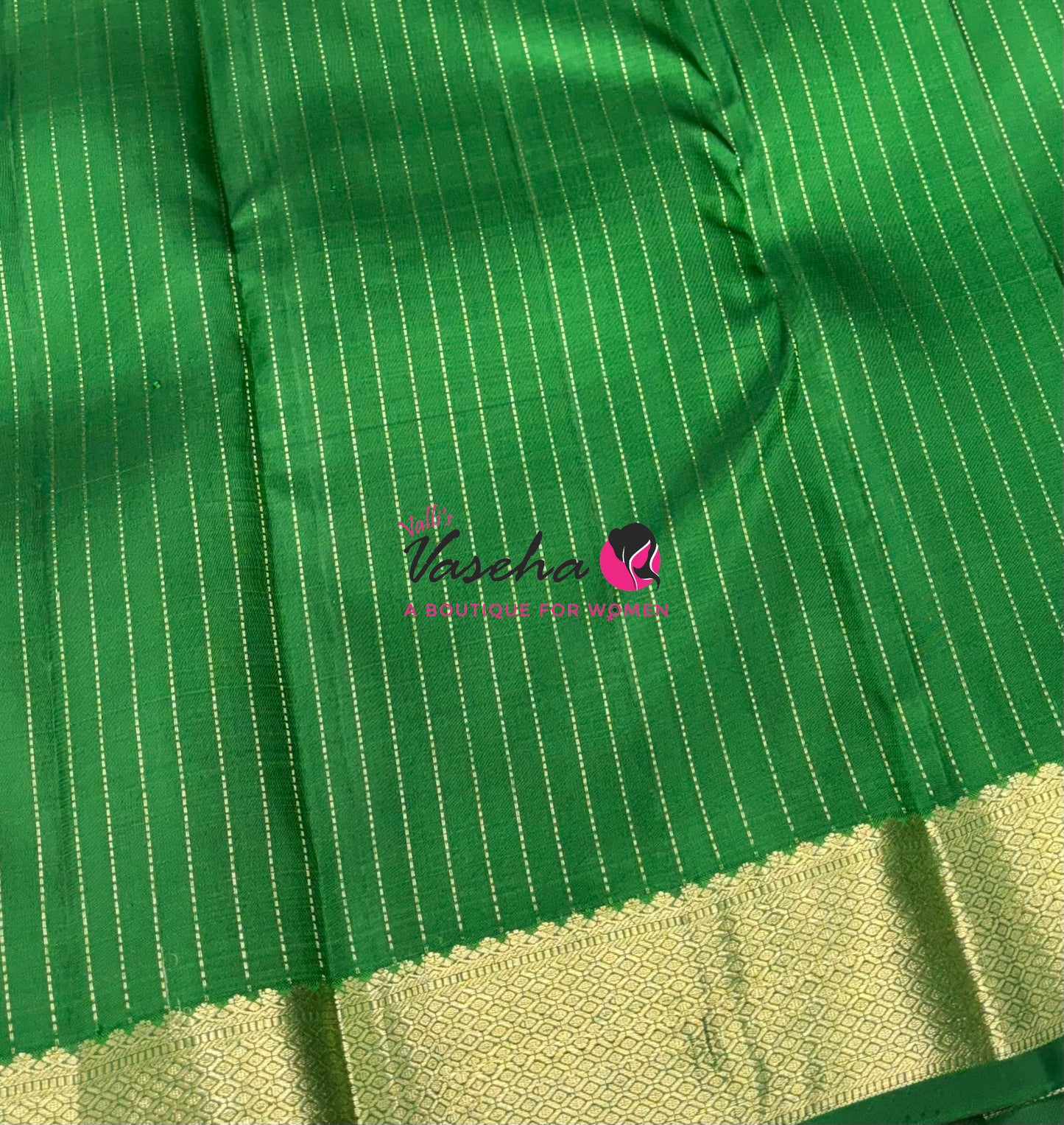 Pure Kanchipuram Silk Saree - Vairavoosi Design  - Green Shade  - VVPS087