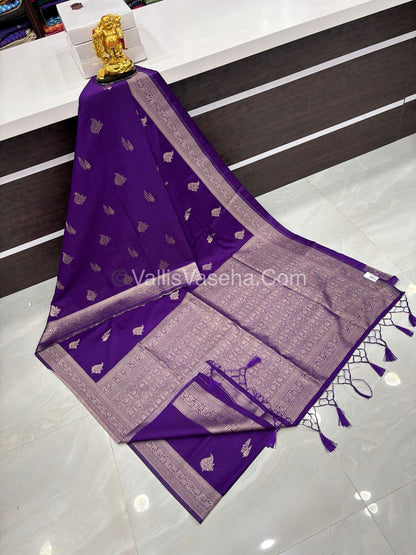 Banarasi - Heritage Silk - Semi Kathan Silk - Purple  Shade - VVBHS009
