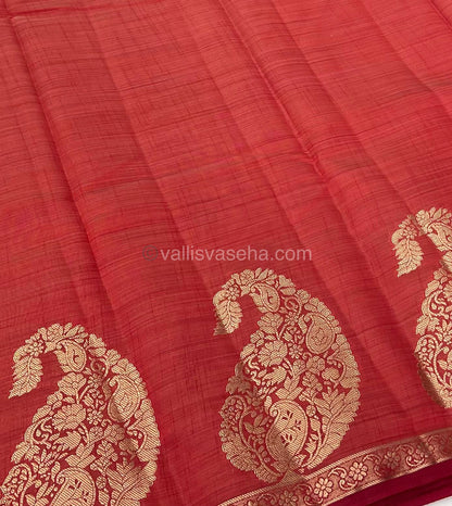 Semi Tussar Silk - Meroonish Red Shade - VVSTS002