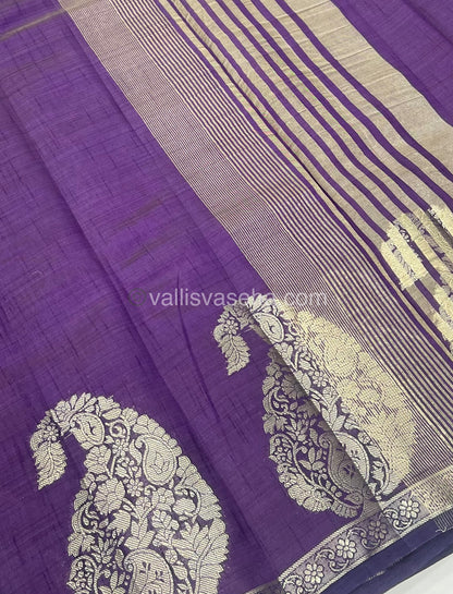 Semi Tussar Silk - Violetish Purple Shade - VVSTS002