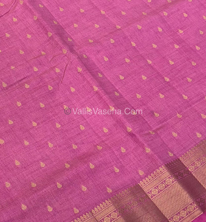 Semi Tussar Silk - Grand Pallu Pink Shade - VVSTS023