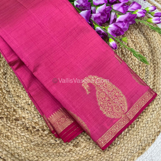 Semi Tussar Silk - Small Mango- Pink Shade - VVSTS002