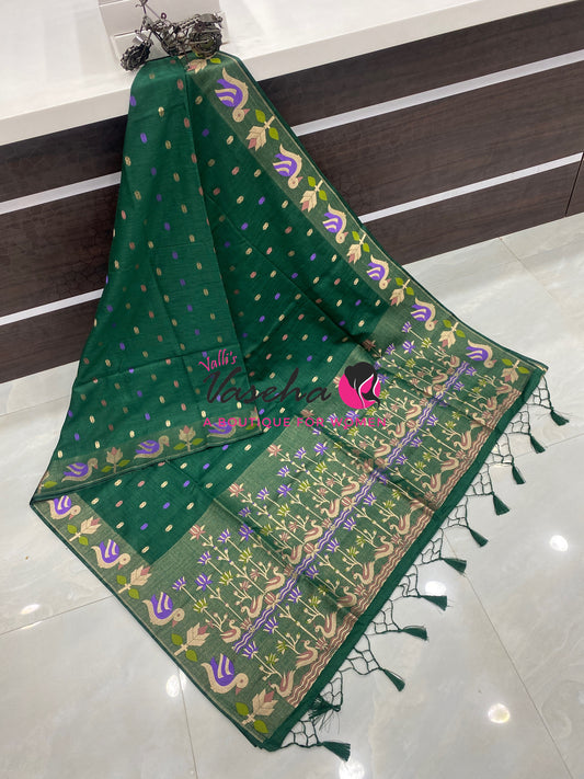 Banarasi - Heritage Meenakari Silk - Green Shade - VVBHS014