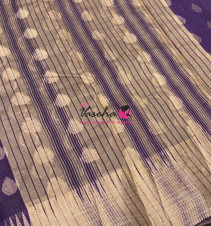 Semi Tussar Silk Saree | Purple Shade |VVSTS053