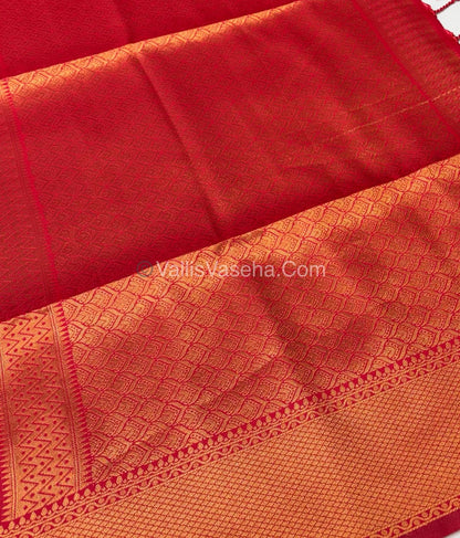 Semi Soft Silk - Border less - Red Shade -VVSSS023
