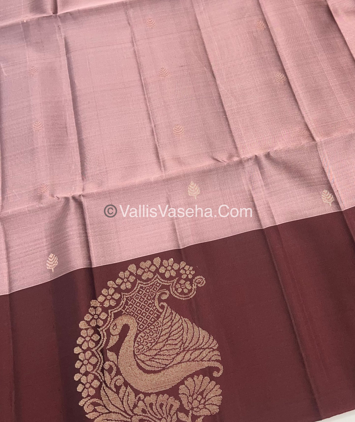 Pure Soft Silk Saree - Onion Pink & Brown - VVPSS061