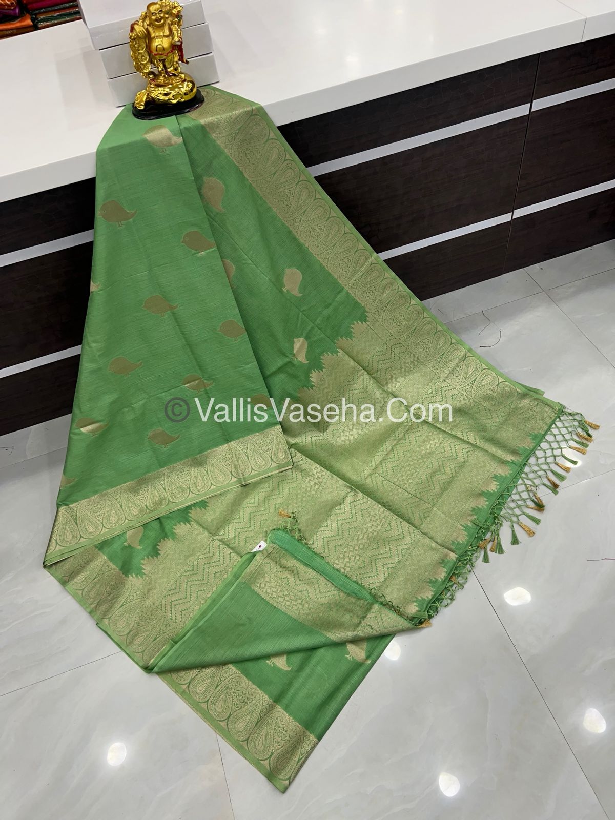 Banarasi - Heritage Silk - Semi Kathan Silk - Pista Green Shade - VVBHS005