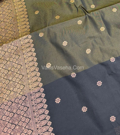 Semi Soft Silk - Dual Tone Shade With  Olive Green Combo -VVSSS027