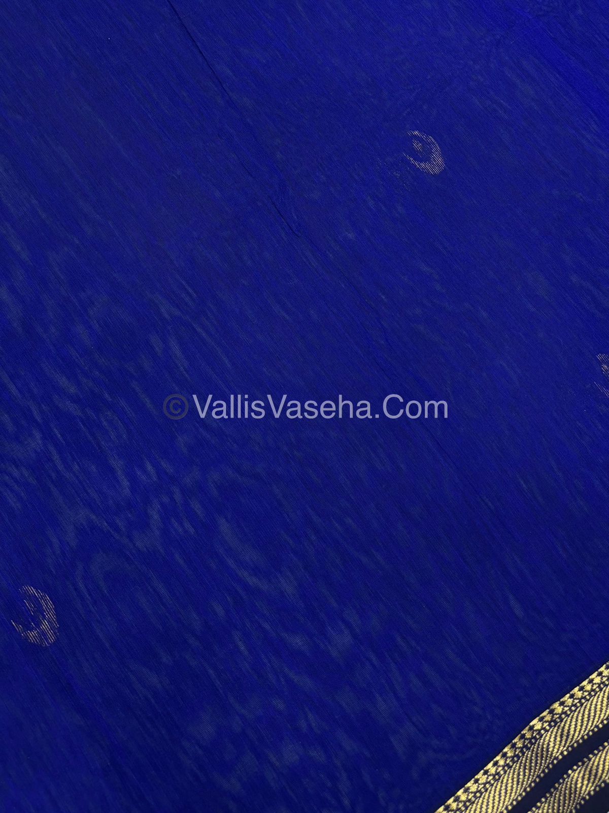 Pure Maheshwari Silk Cotton Saree - Blue Color - VVMSC007